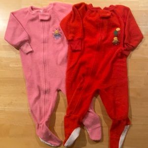 Paddington Bear Footie Pajamas One Red One Pink Size 2T